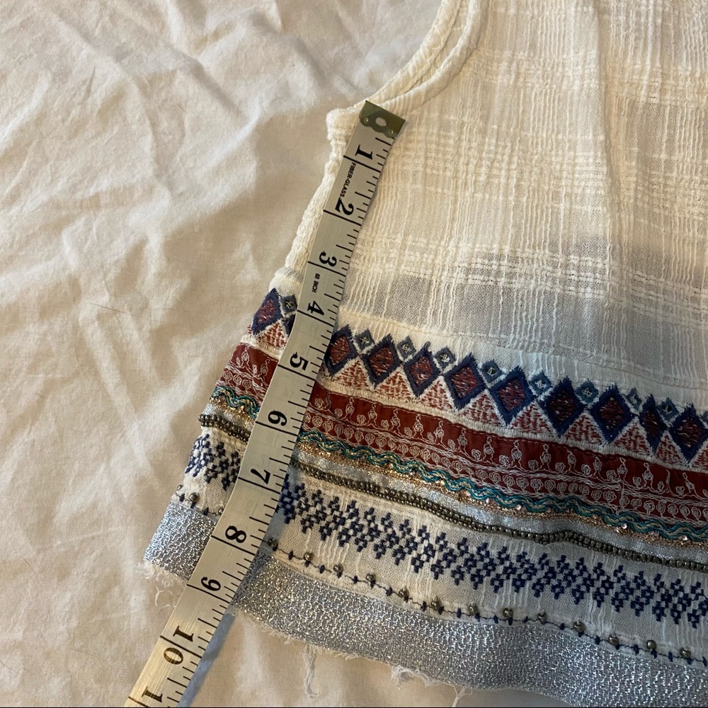Ecote Beaded Linen Open Back Tank Top A14 - Picture 16 of 16